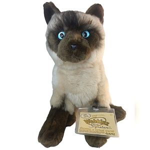 Ganz Webkinz Signature Plush Realistic Siamese Cat Retired wks 1034 Unused Code